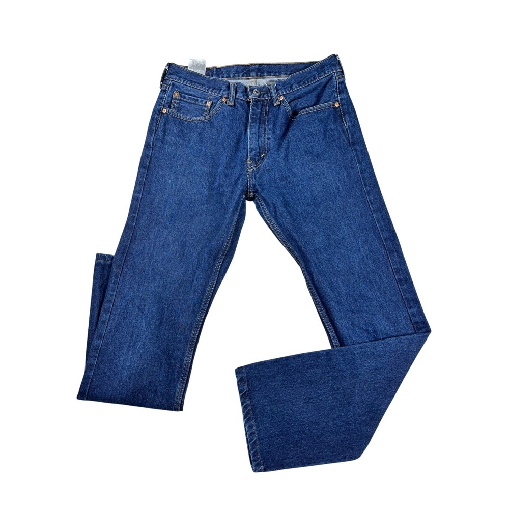 Levis 505 Regular Fit Straight Leg Blue Denim Jeans Mens 32x34 Indigo 00505-0216